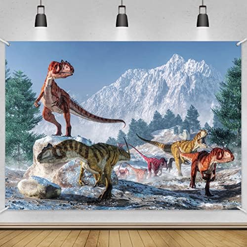 7x5ft Mosható Dinoszaurusz Hátteret Téli Dzsungel Erdő Fotózás Háttér Gyerekeknek Felek Dekorációs Stúdió Fotó Kellékek