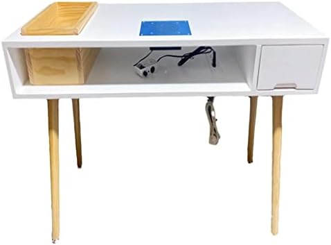 NIZAME Porszívózás Manikűr Asztal Tömör Fából készült Köröm Íróasztal Széles Fiók, valamint Tároló Köröm Technikus (Szín : Fehér, Méret