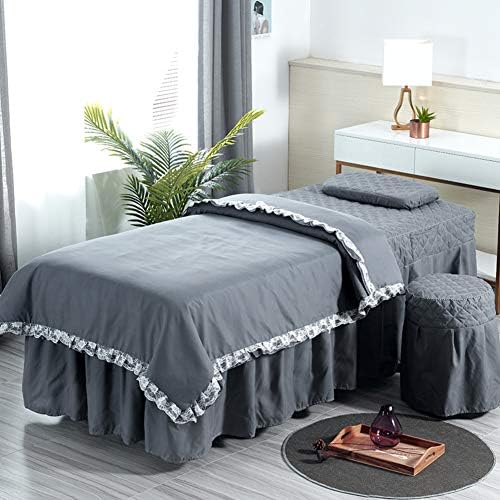 Tiszta Szín masszázságy Lap Készletek,Japán Stílusú Foltvarrás Szépség ágytakaró Egyszerű Szalon Gyógytorna Bed Set Lap-d 190x80cm(75x31inch)