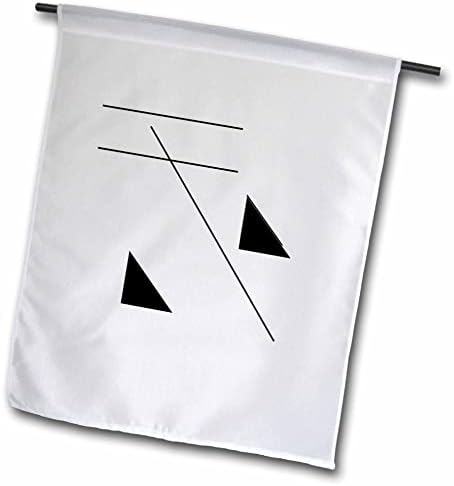 3dRose Kép Geometriai Rajz Fekete-Fehér - Zászlók (fl_354426_1)