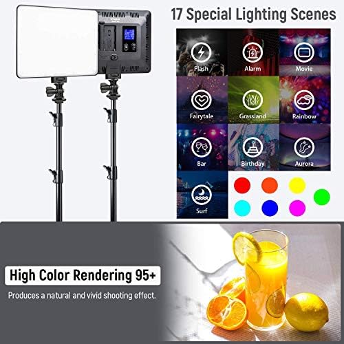 Weeylite Sprite20 2-Csomagok LED Video Lighting Készlet Fotózás, Teljes RGB Színes LED Stúdió Világítás Videó Felvétel, Folyamatos