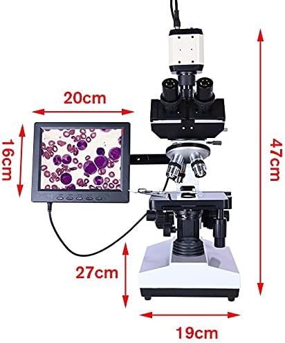 YEBDD Szakmai Labor Biológiai trinocular Mikroszkóp Zoom 2500X + USB Elektronikus Digitális CCD Kamera + 8 hüvelykes LCD