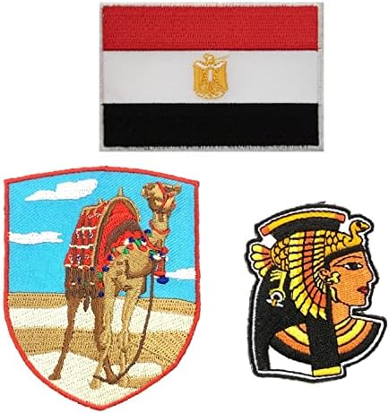 Egy-EGY 3 DB-os Csomag-Teve Hímzett Javítás Kleopátra Javítás+Egyiptomi Zászló, Jelkép, Varrni a Vas a Farmer, Ing, Kalap,