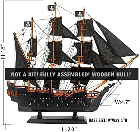 NAUTIMALL A Fekete Gyöngy Fa Kalóz Hajó Modell 20 előre elkészített Karib-Tengeri Vitorlás Dekoráció