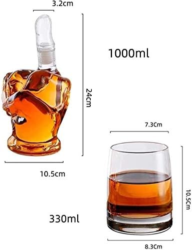 Whiskys Üveget Meghatározott Kreatív Whiskys Üveget, Poharak Meghatározott 1000ml, 2 Db Whiskey Szemüveg Szett Whiskey Kövek, Valamint