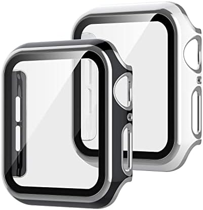 2Pack Cocostarke Esetekben Kompatibilis Apple Nézni, Ügyet SE 44mm/6/5/4 Beépített Edzett Üveg kijelző Védő fólia, Minden-Körül Ultra-Vékony