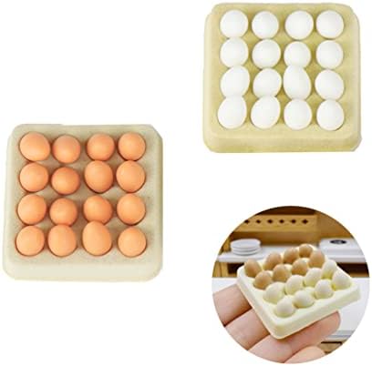 62 Db Miniatűr Tojás, Kézzel készített Mini Tojás Műanyag tojástartó Szett Mini Konyha Élelmiszer-Ellátás