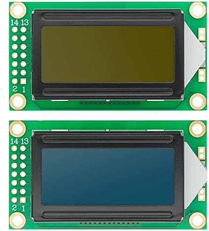 ZYM119 10db 8 X 2 LCD Modul 0802 Karakter Kijelző Kék/Sárga Zöld Áramkör (Szín : Sárga)