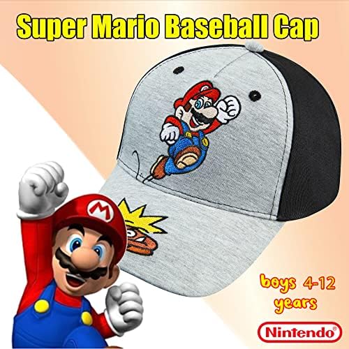 Nintendo Super Mario Fiú Baseball Sapka - Korosztály 4-12 Év - Sok Stílusok, Színek - Állítható - Pamut