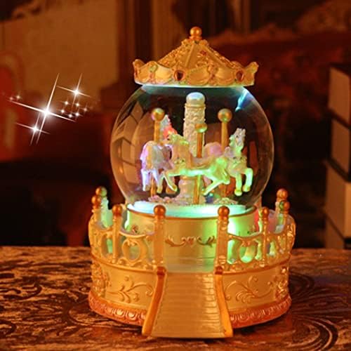 SLNFXC Körhinta Crystal Ball Music Box Dekoráció Fantasy Lebegő Hó Oktáv Doboz Lány Születésnapi Ajándék, Karácsonyi ( Szín : OneColor