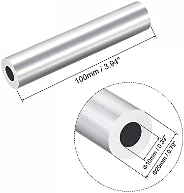 uxcell 6063 Alumínium Kerek Cső 28mm OD 22mm Belső Átm 100mm Hosszúságú Cső Cső 3 Db