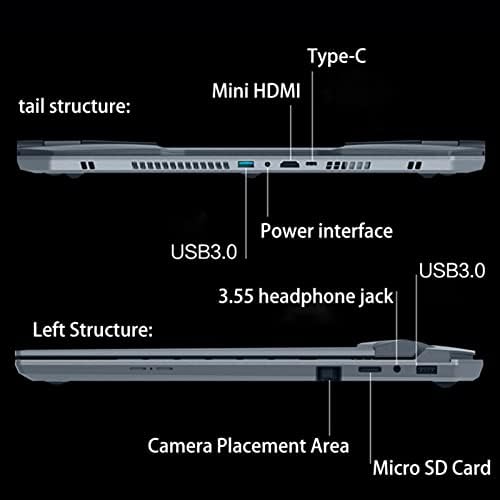 Laptop, Intel N5105, 16 Hüvelykes Játék Laptop Mechanikus Billentyűzet, Mágneses Szívó 2Mp HD Kamera, 2.4 G 5G kétsávos WiFi, Ujjlenyomat