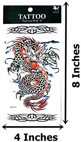 NipitShop 1 Lap Kínai Japán Sárkány Testét Festékek Ideiglenes Tetoválás Minták a Nők, Lányok Alacsonyabb Vissza, Váll, Nyak, Kar