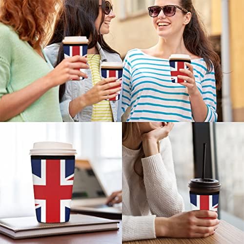 Brit Zászló Újrafelhasználható Kávé Ujjú Neoprén Szigetelő Hüvely, a Jeges Kávés Csésze Hideg italok Italok, 16-18 oz