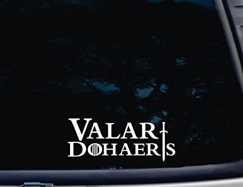 Valar Dohaeris - 7 1/2 x 3 die Vágott Vinyl Matrica/Matrica Windows, Autók, JDM, Teherautók, Lökhárítók, Eszköz, Dobozok, Hajók,