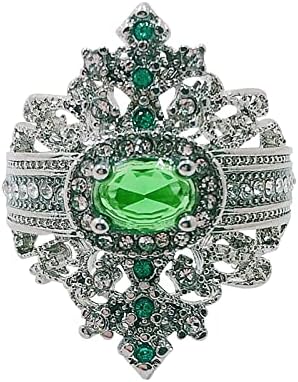 2023 Új Női Csillogó Gyűrű Temperamentum Divat Bankett Női Gyűrű, Eljegyzési Gyűrű Gyűrű Férfi (Zöld, 10)