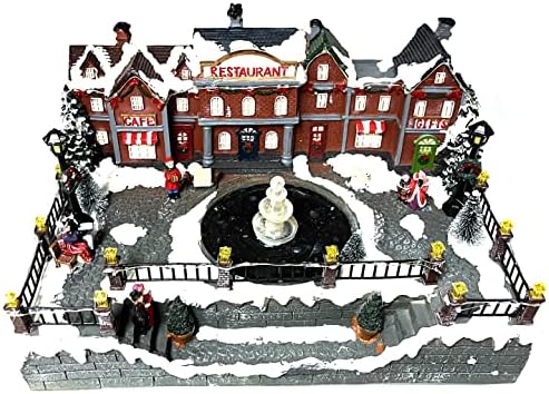 allgala Kialakított Polyresin Karácsonyi Ház, gyűjteménybe való Figura, USB-Kábel Erő Forrás-Kút Town Center-XH93438
