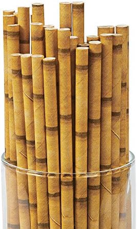 Bamboo Nyomtatási Biológiailag Lebomló Papír Szívószál - Multi Csomag (24)