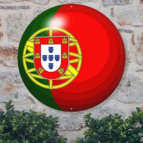 Portugália Fém Tábla Portugália Lobogója Üdv Ajtó Jel Nemzeti Zászló Személyre szabott Wall Art Parasztház Koszorú Alá Rusztikus