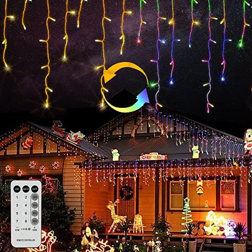 FUNPENY 360 LED 29.5 ft 2 in 1 Jégcsap Karácsonyi Fények + 2 Csomag 33FT 150 Gróf Karácsonyi Izzó Mini String Fények