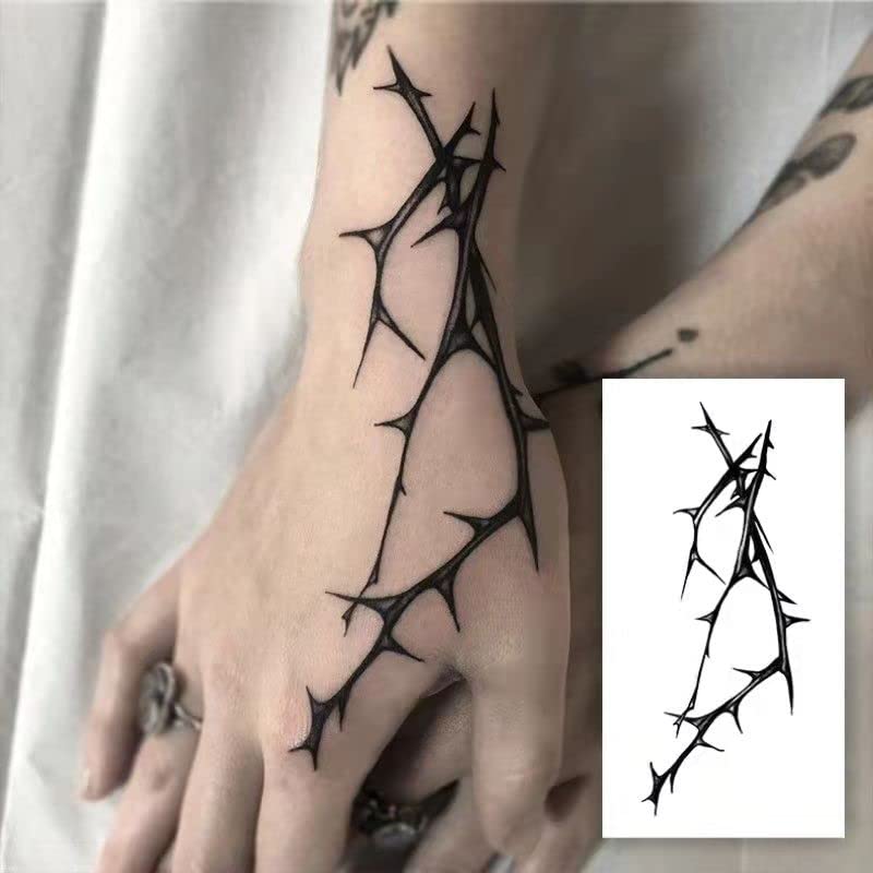 5 Db Fekete Fishbone Ideiglenes Tetoválás Matrica Női Férfi Vízálló Hamis Tetkó Kéz Vissza Tetoválás Body Art