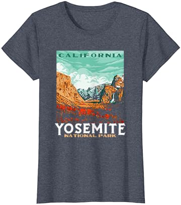 Retro Yosemite Nemzeti Park-Völgy WPA Vintage Stílusú Póló