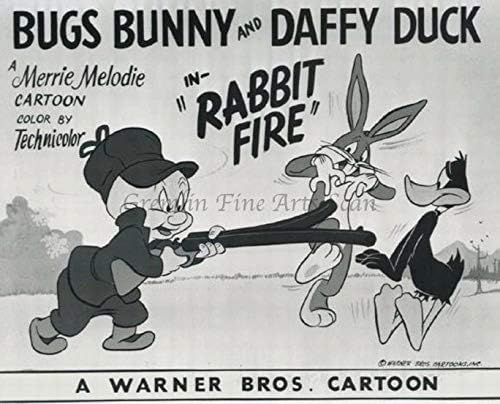 Bugs Bunny, valamint Daffy DuckNyúl Tűz Stúdió Előcsarnokában Kártya Nyilvánosság Még mindig - Warner Bros Rajzfilm