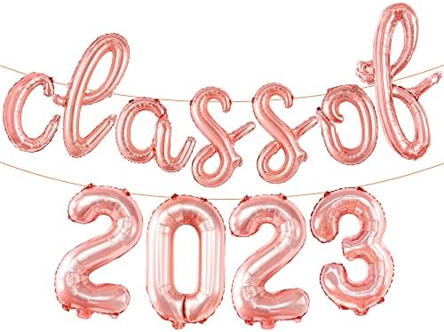 KatchOn, Rose Gold Kurzív Osztály 2023 Lufi - 16 Inch | Osztály 2023 Banner a Rose Gold Ballagás Dekoráció Osztály 2023 | Érettségi Party