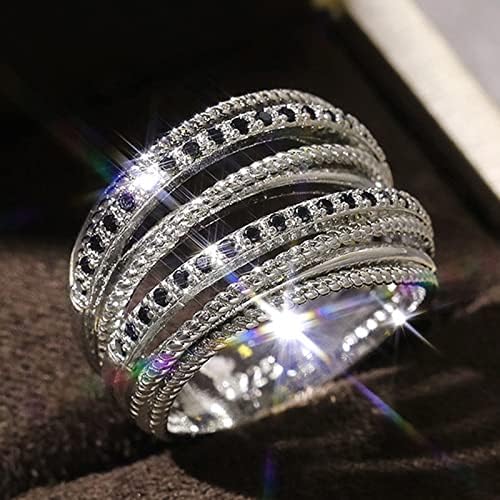 Esküvői Gyűrű Női Fekete Kerek Vágott Zircons Eljegyzési Gyűrű Nők Ígéret Gyűrű, Ékszerek, a Nők Teljes Gyémánt Gyűrű, jegygyűrű