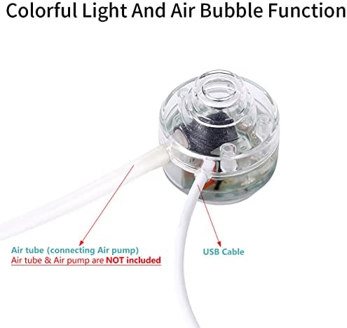 XJhoma Víz alatti Akvárium akvárium LED AUTOMATA színváltó USB Fény Integrált Belső Levegő Kő [Dia:4cm(1.6), 7LED, DC 5V 1W, 1DB]