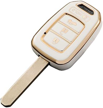 a Honda a távirányító Fedelét, TPU Kulcs Shell Védő Héj Kulcs nélküli Távirányító Smart Kulcs a Honda Accord, Civic CR-V (Fehér)