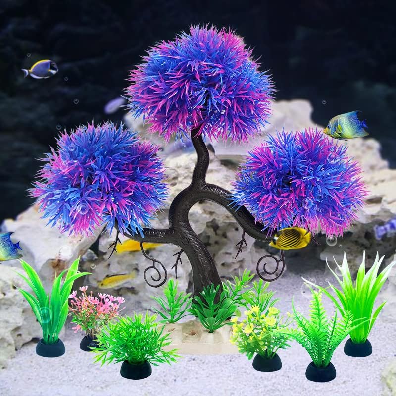 Vtapliea akvárium, Akvárium Dekoráció Mesterséges Műanyag Növények Bonsai Fa, Kis Akvárium Dekoráció Készlet