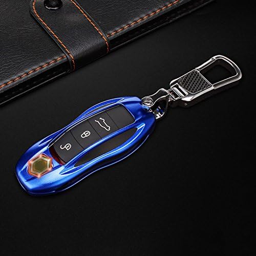 Kulcs A Shell Fob Tok Csere Távoli Porsche Cayenne/Macan/Puszedlit/Para Autó Kulcs Burkolata Védő Héj Kék Alumínium