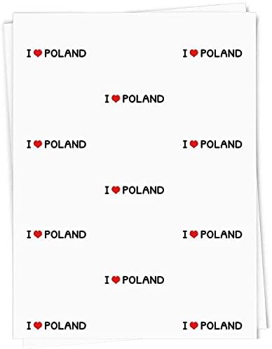 5 x A1 'Szeretem Lengyelország' Ajándék Wrap/Csomagoló Papír Lap (GI00062814)
