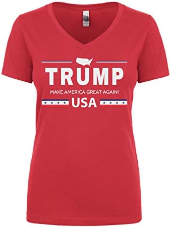 Cybertela Női Trump, Hogy Nagy Amerika Újra egyesült államok MAGA Juniors V-Nyakú Póló