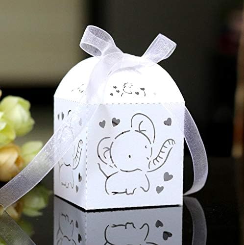 Yulakes Csomag 50 Elefánt Fél Kedvez a Baba Lábnyom Vendég Ajándék Zuhany Candy Doboz Ajándék Doboz Újszülött Baba Zuhany Csokoládé Doboz
